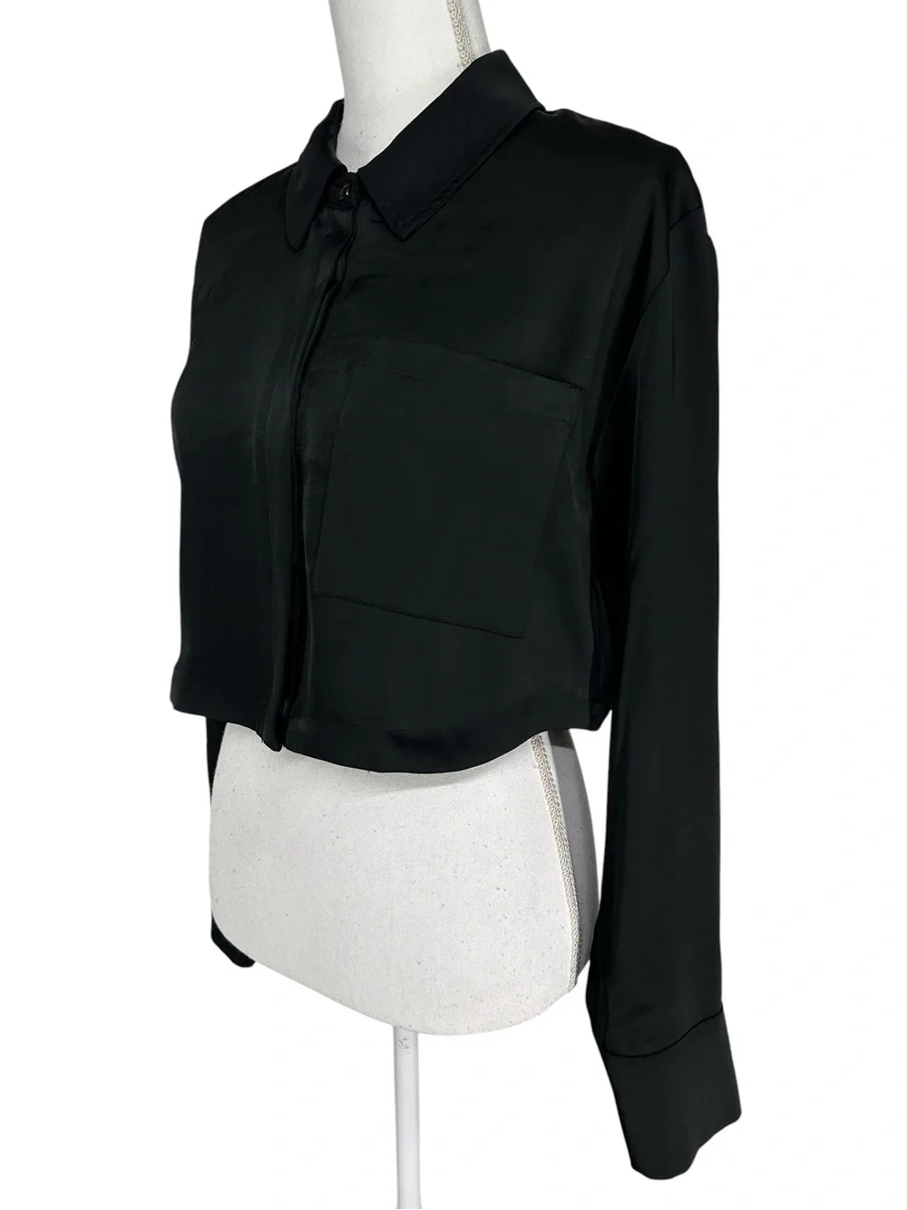 HOUSE OF HARLOW 1960 / Crop Button Down Shirt with Collar / Medium / Whinsigoth